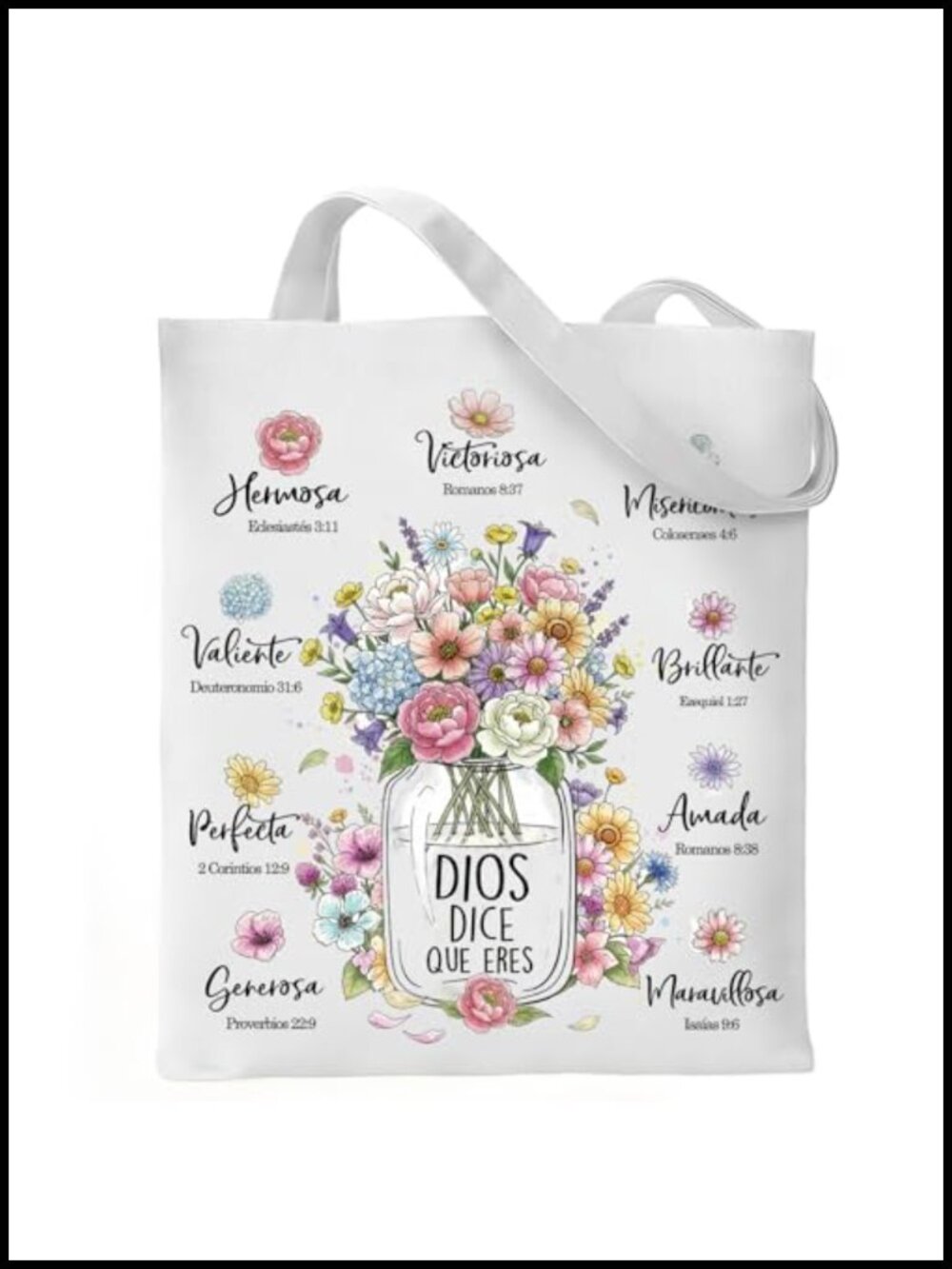 Cotton Bible Tote Bag for Women Faith-Inspired Reusable Grocery Bag